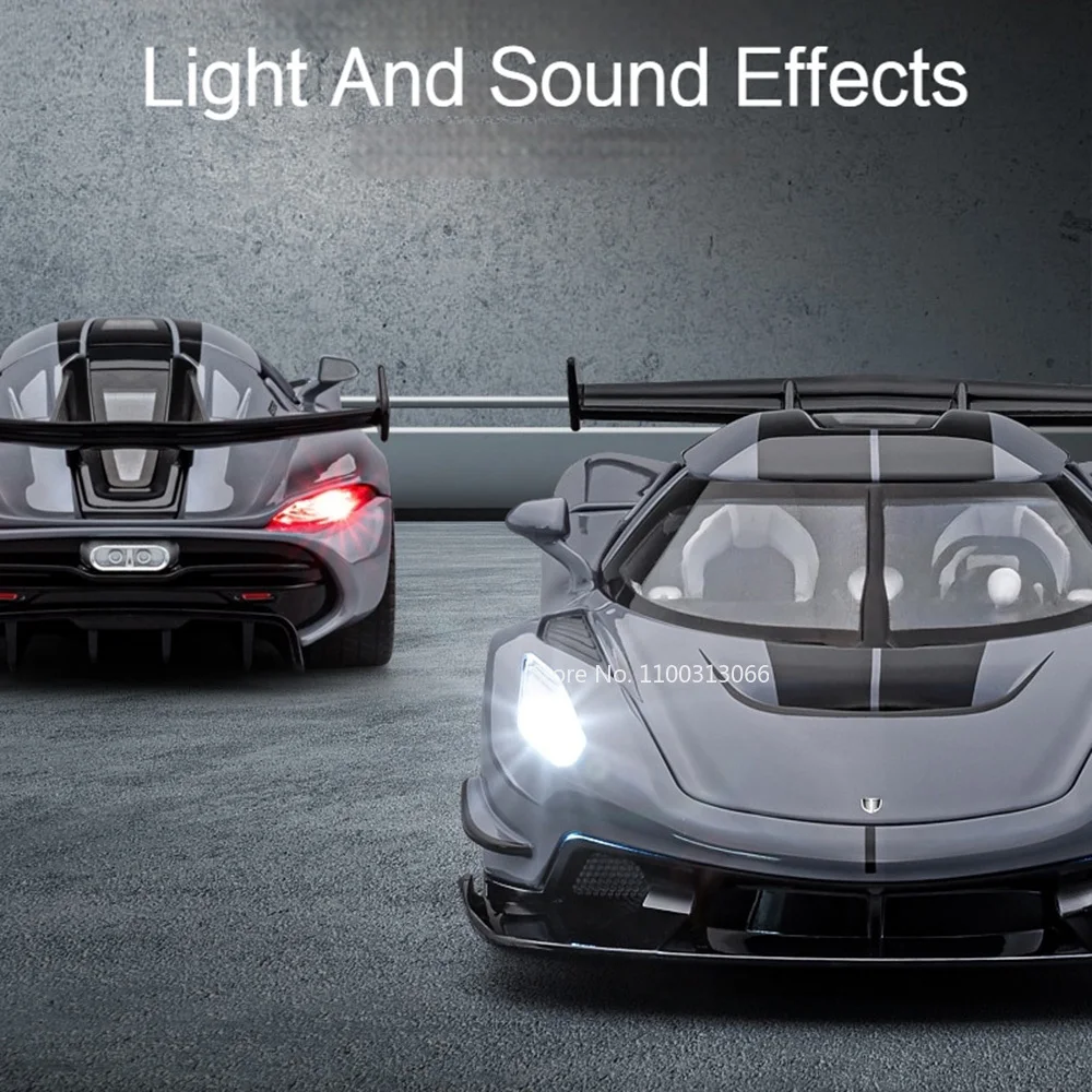 1/22 Scale Jesko Metal Toys Car Diecast Models Wheel Pull Back Vehicles 4 Doors Can Opened Sports Cars Kids Children's Day Gifts