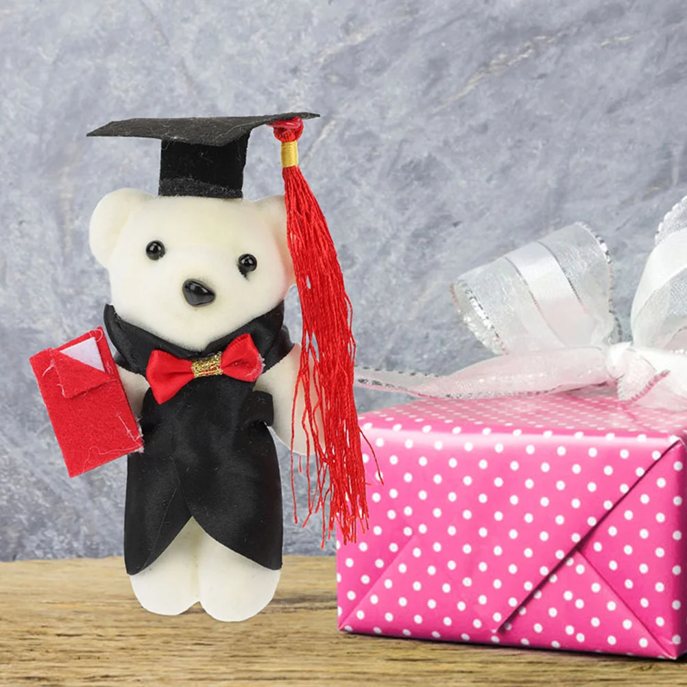 9 Pcs Graduation Season Dr Bear Toy Present Delicate Soft Fluffy Plush Gift Plastic Bears