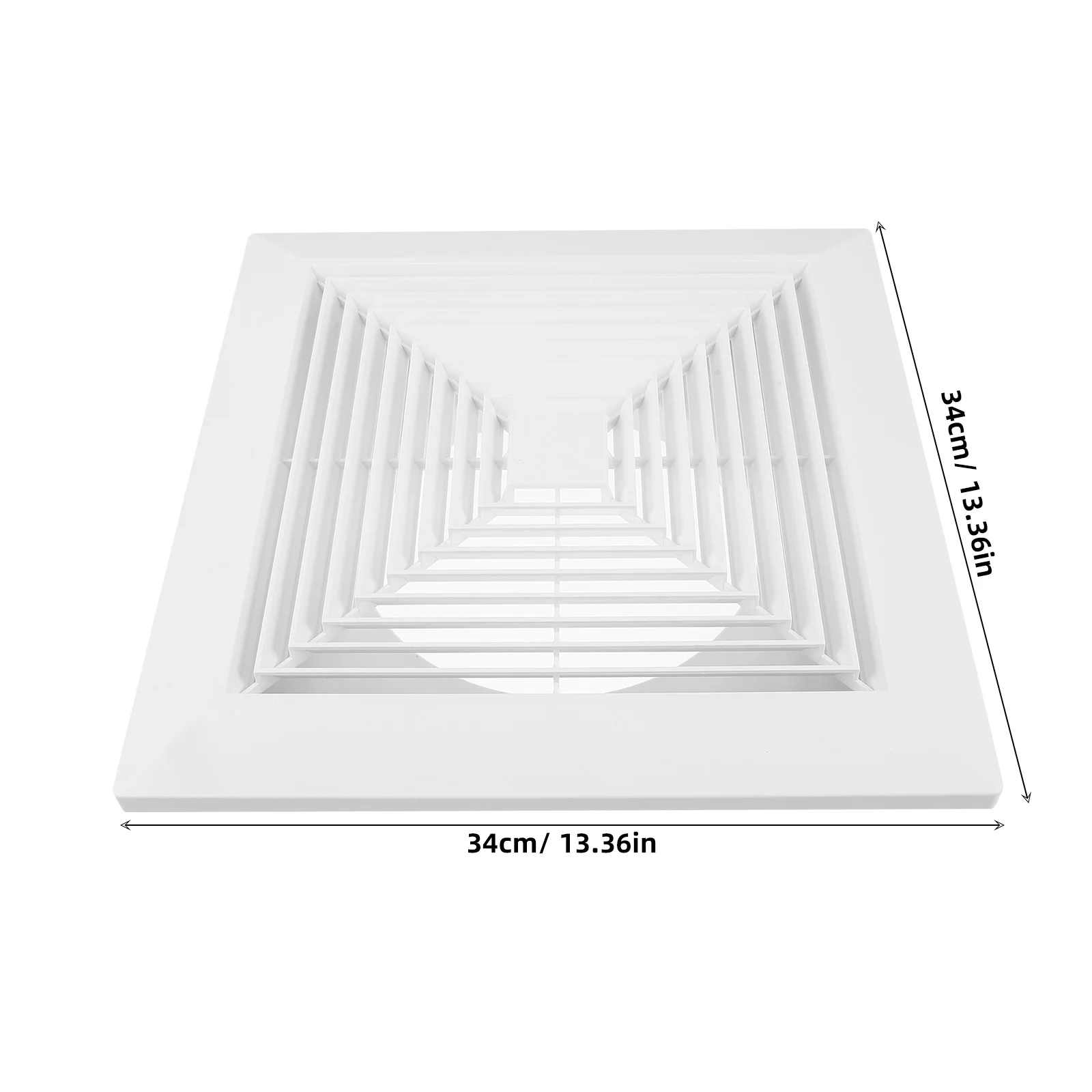 13.4x13.4 Inch Square Ceiling Diffuser with Spring Buckle Panel - Modern Bathroom Vent Cover Replacement for Exhaust Fan Air