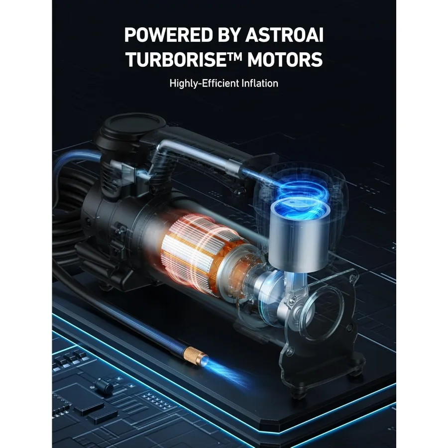 Mocny kompresor powietrza do pompowania opon ciężarówek z automatycznym wyłączaniem przy 1.97CFM i cyfrowym wyświetlaczem 12V 120PSI, zawiera zaciski krokodylkowe.