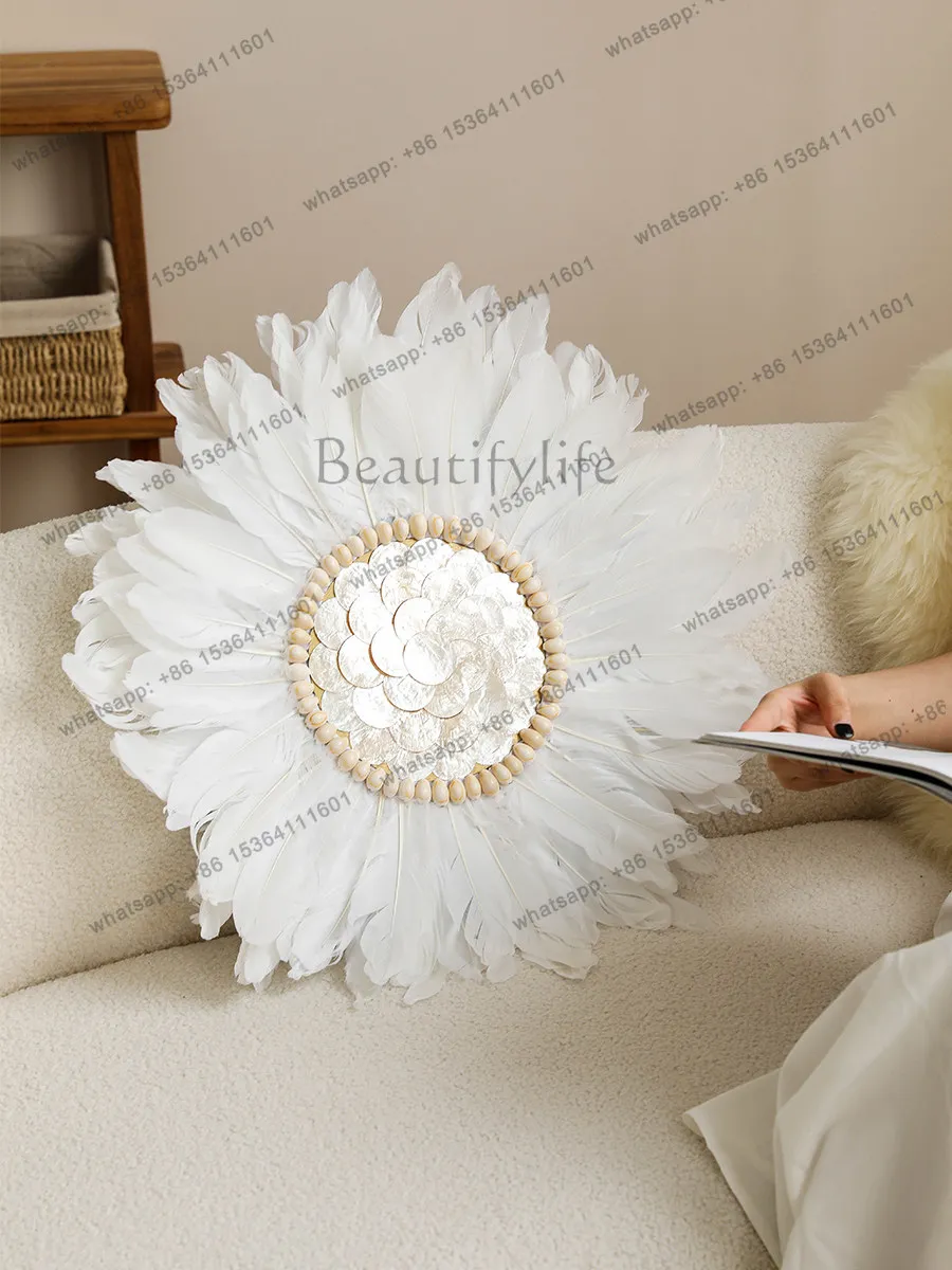 ins Nordic style feather wall decoration natural shell decoration pendant wall decoration