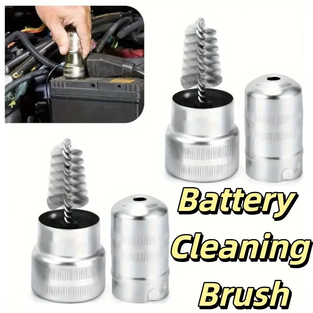 Stainless Steel Brush Battery Wire Brush Anti Corrosion Design High Quality Battery Maintenance Tool Practicality Silver