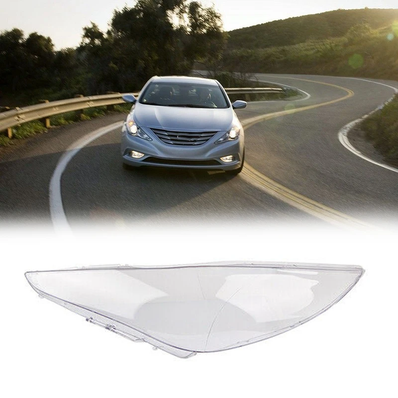 Car Front Lamp Shade Headlight Mask Headlights Shell Lampshade Cover for Hyundai Sonata 2011-2014 -Left