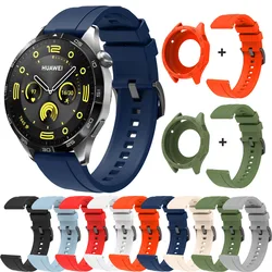 22MM Strap &Case for Huawei Watch GT 4 46mm Silicone Watchband Bracelet Protective Cover for Huawei GT4 46mm Band Cases Correa