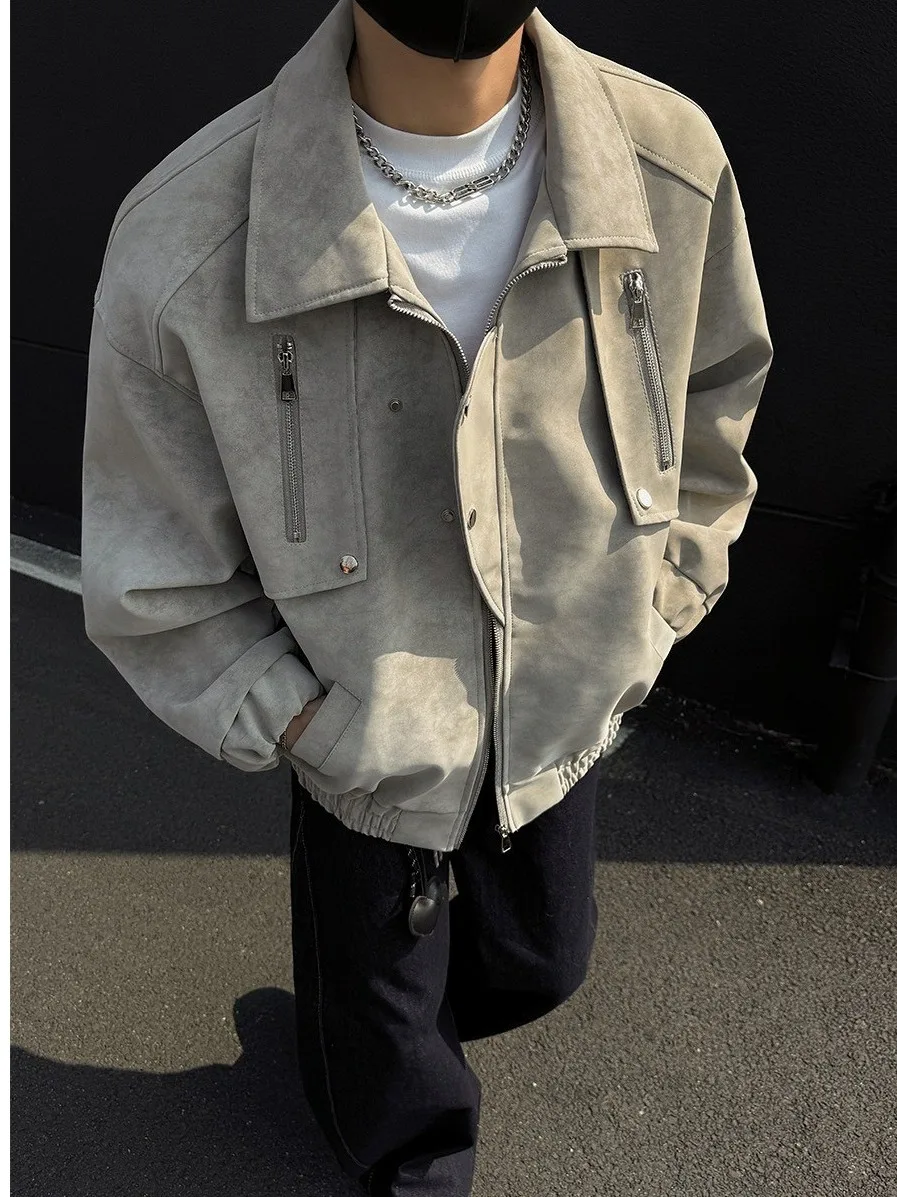 

Мужская кожаная куртка в стиле ретро в американском стиле, повседневная летная спецодежда, деконструированная бейсбольная перегородка, осень-зима, модная высококачественная...