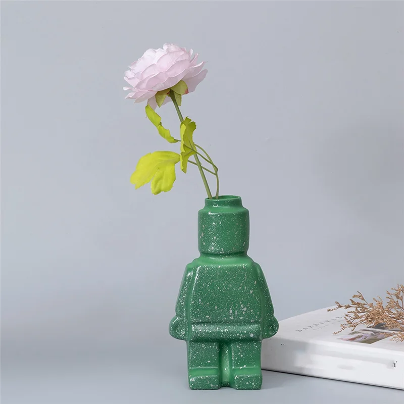 ABZL Decorazione d'interni moderna Articoli Vaso robot Vaso da fiori per interni Decorazioni per scrivania da ufficio