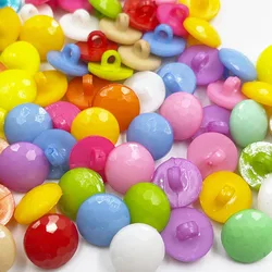 50 pcs 14 millimetri Rotondo Sveglio Pulsante di Plastica lotto di colore Della Miscela Del Mestiere/Appliques PT02