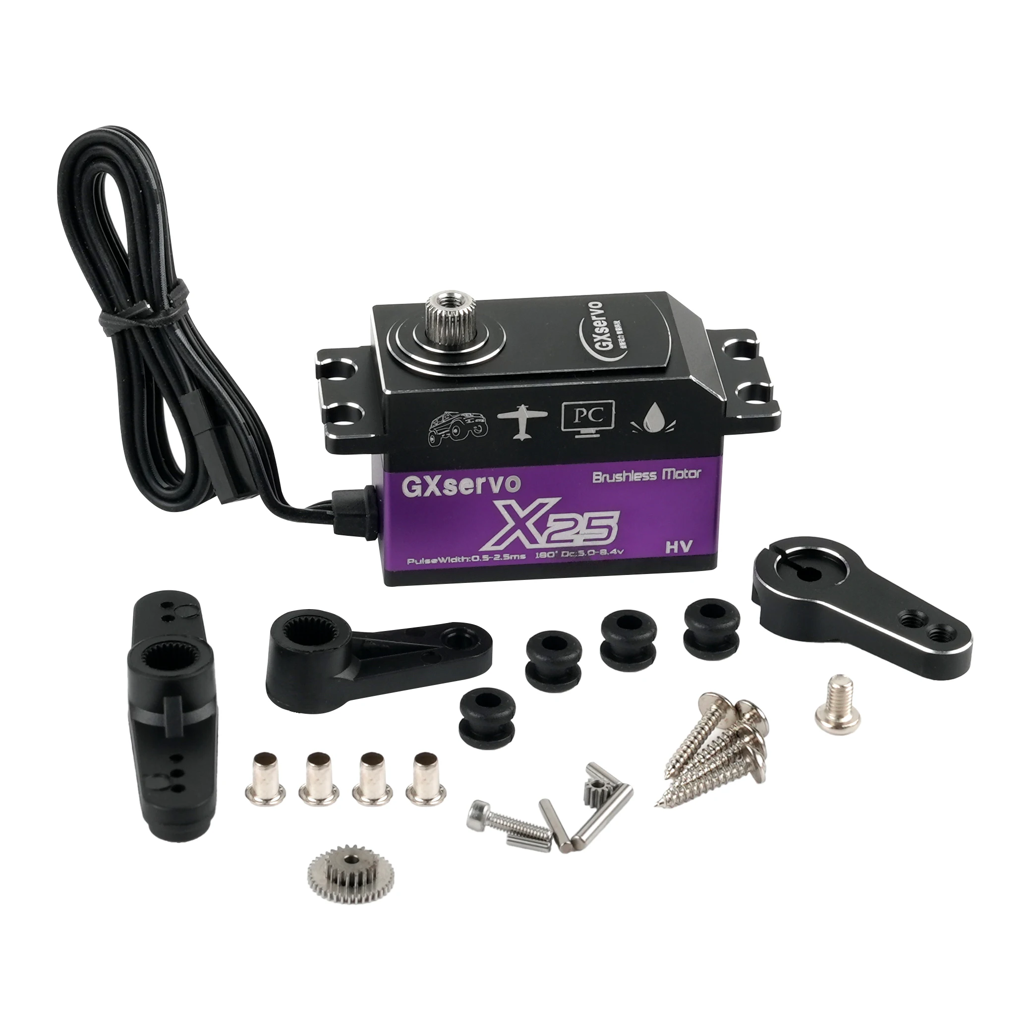 

X25 Short Body Digital Servo Brushless Motor Metal Gear 180/270/360 Degree Waterproof for RC Robot Car Model DIY