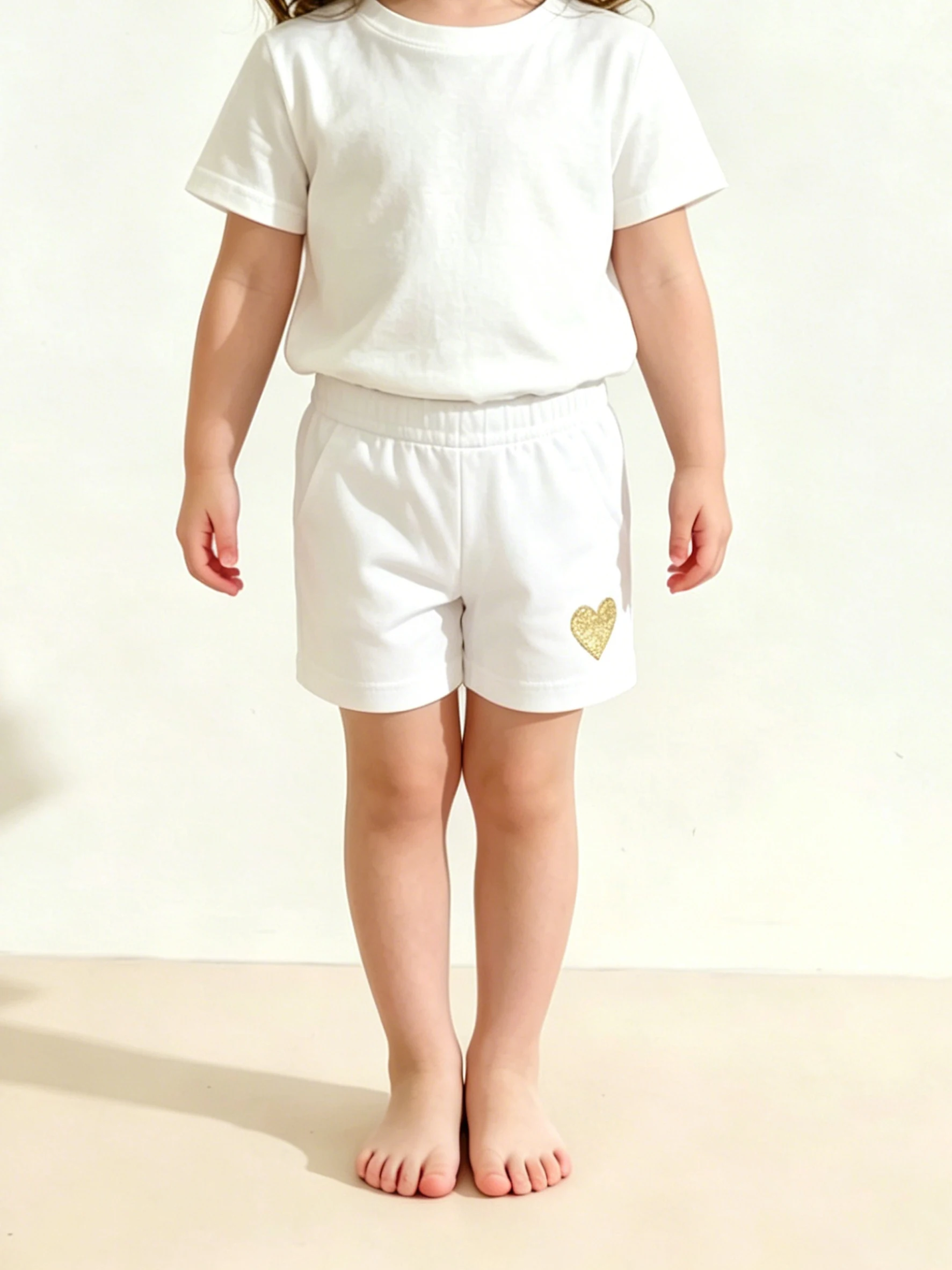 3 Stück Mädchen 2-11 Jahre Goldherz-Print Sicherheits-Fahrradshorts Polyester Spandex Elastisch Unterrock Atmungsaktiv Schul- und Alltagskleidung – Detail 6