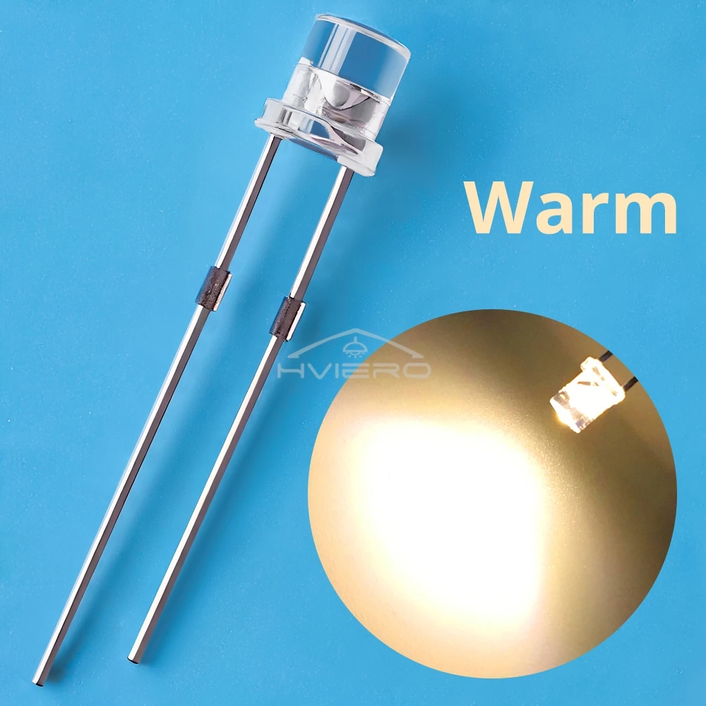 100Pcs F3 3mm 2pins Ultra Bright LED Bulbs Flat White Red Yellow Blue Green Pink Diode Led Wide Angle Light Emitting Diodes Lamp image 3
