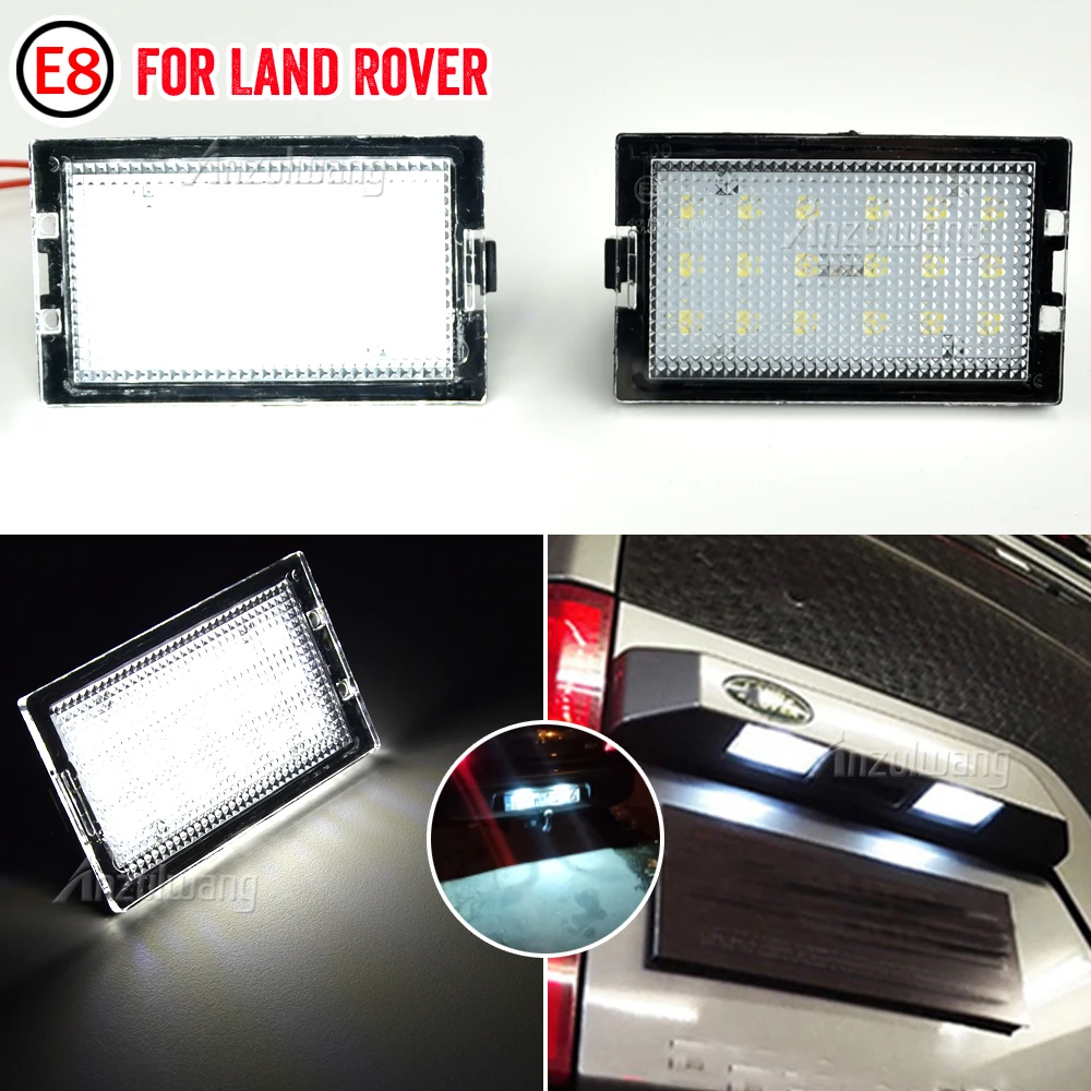 2X 18 LED Car Number License Plate Lights Lamps White For Land Range Rover Sport L320 Discovery 3 4 LR3 LR4 Freelander 2 LR2 12V