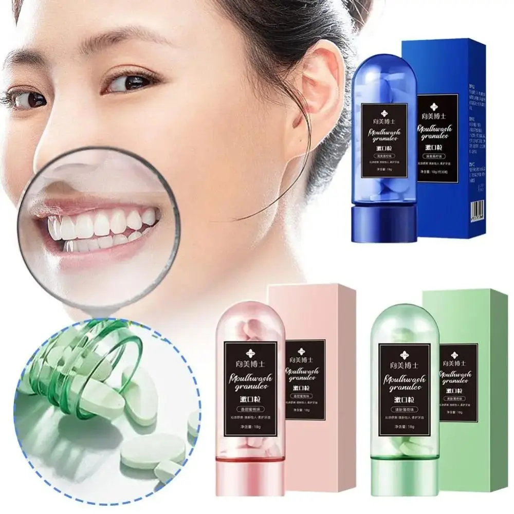 Portable Probiotic Solid Toothpaste Effectively Clean Teeth Peach Gargle Granules Removes Odor Fresh Breath Chewable Toothpaste