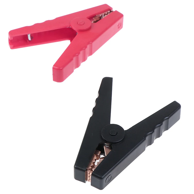 New 2Pcs large 100a crocodile alligator clips car battery chargers insulated clamp