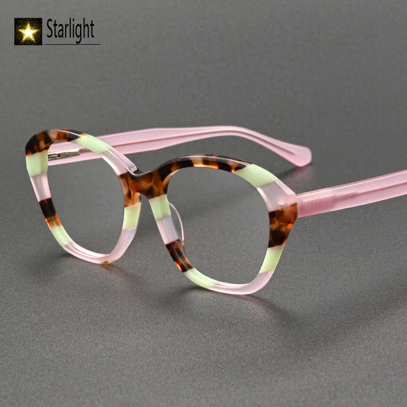 

New Colorful Acetate Glasses Frame Man Irregular Geometric Plano Women Eyeglass Frames Men Fashion Eyeglass Prescription Myopia