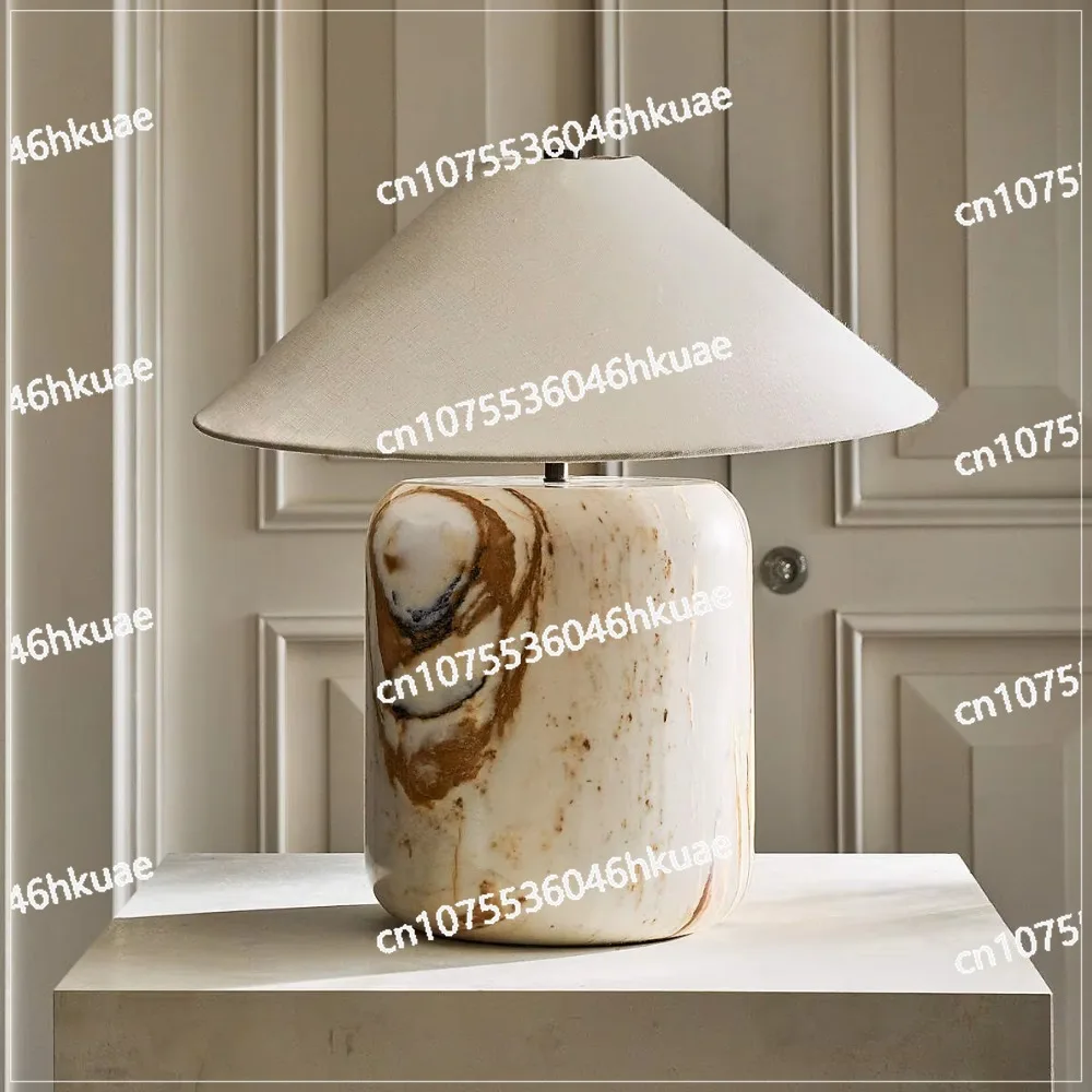 

Modern Decorative Natural Stone Marble Decorative Block Gold Karakata Marble Mushroom Desk Lamp