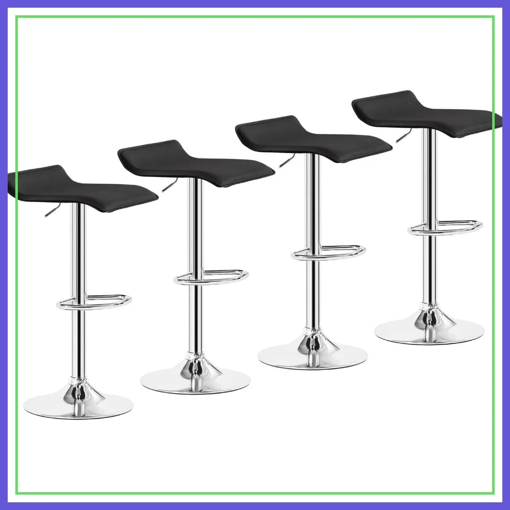 

Armless Adjustable Swivel Barstools Set of 4, Modern Backless Counter Height Stools for Kitchen Island Bar