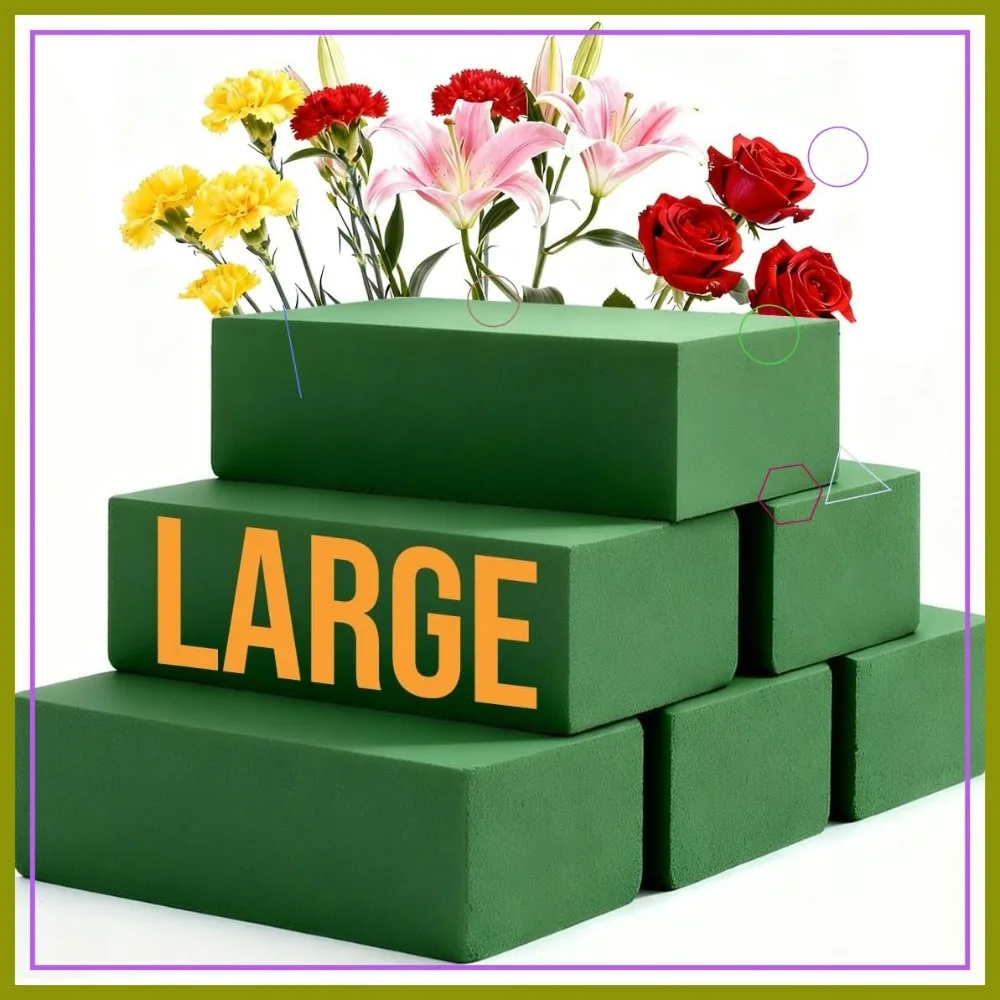 

24 Pack Floral Foam Blocks, 8.9x4.1x2.7 Inch for Fresh & Artificial Flowers, Wedding Decor
