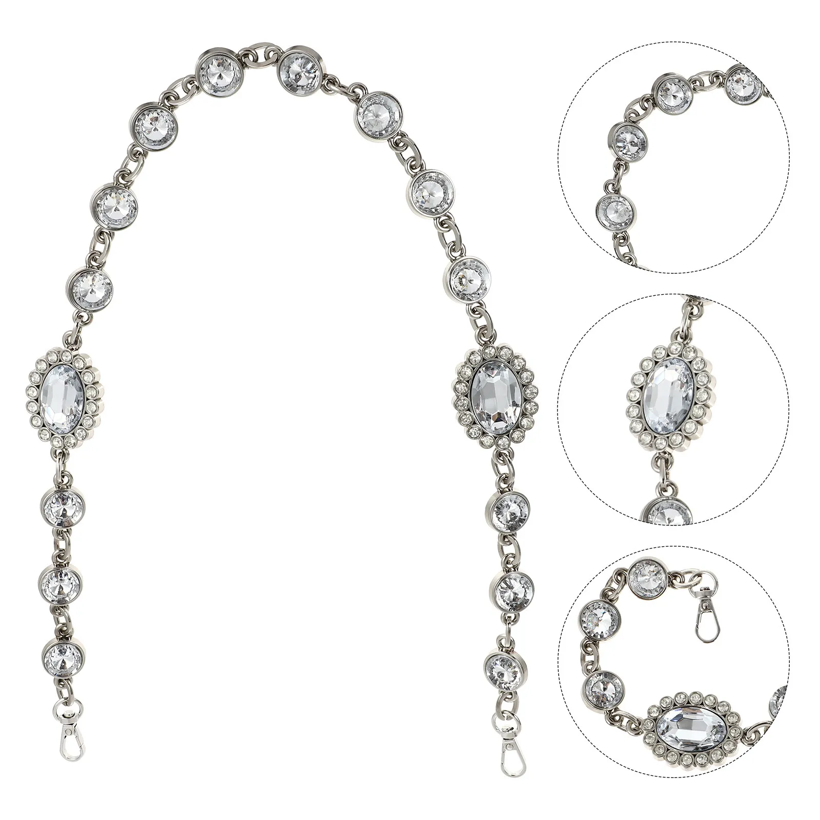 Rhinestone Bag Chain Purse Strap Replacement DIY Handbag Shoulder Chain Clutch Handle Accessories Bag Strap Replacement