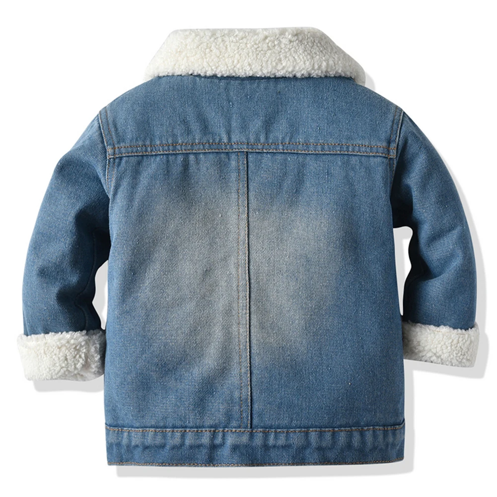 Tie-dye Boys Fleece Denim Coat,Girls Cowboy Jacket,Toddler Lapel Placket Sherpa Casual Outerwear,Transition Kids Winter Jacket