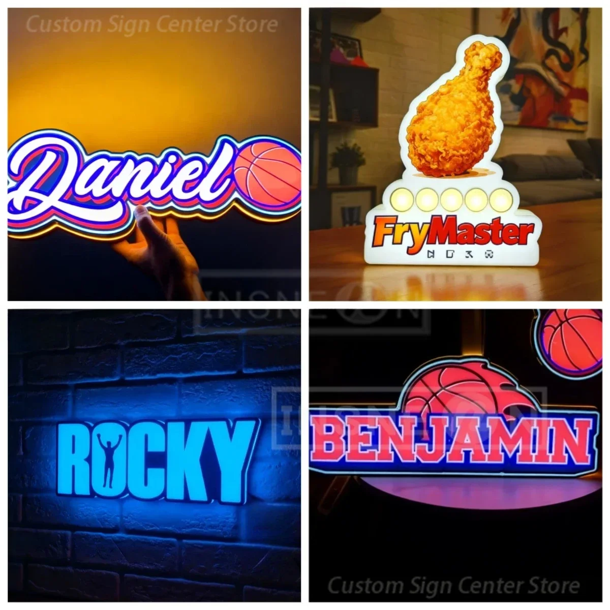 Custom Neon LED Sign Acrylic Logo Panel Signboard Letters CakeDelight Gaming Room Wall Decor Business Luminous Light view 5