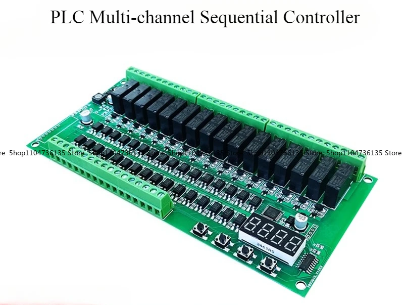 

4-16 Channel Relay Module PLC DC, Programmable Multi-channel Timing Self-locking Delay Cycle Start Controller
