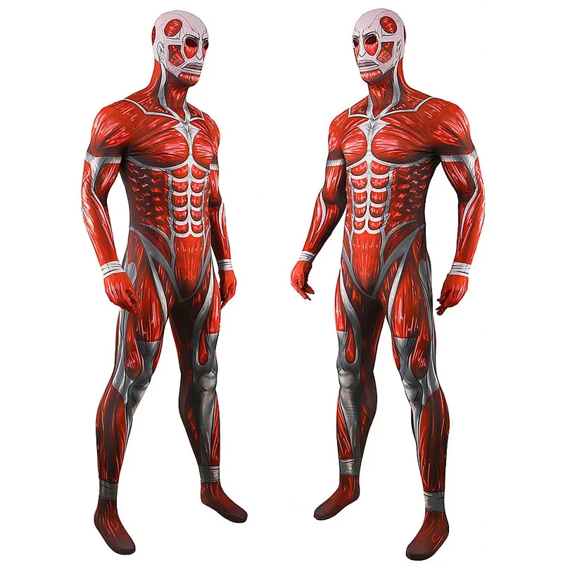 

DY20Attack On Man Titan Cosplay Costume Superhero 3D Printed Bodysuit Spandex Outfits Titan Boys Halloween Costume Adult Women2