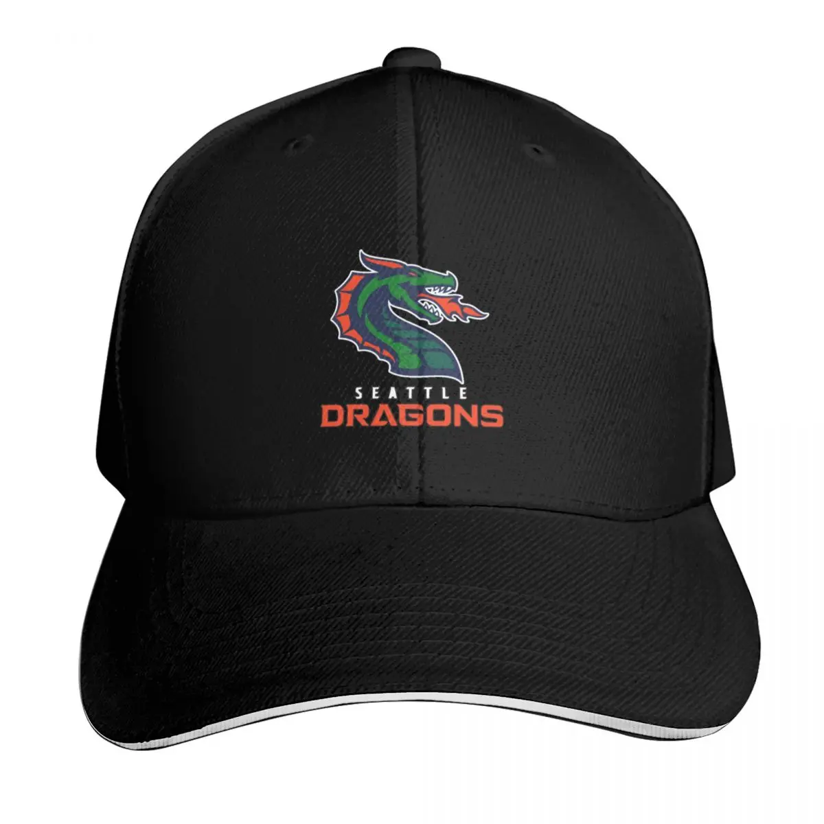 Seattle Dragons Football T-Shirt Sticker Baseball Cap Sun Protection UPF 50+ Breathable Mesh Back Adjustable Buckle Closure