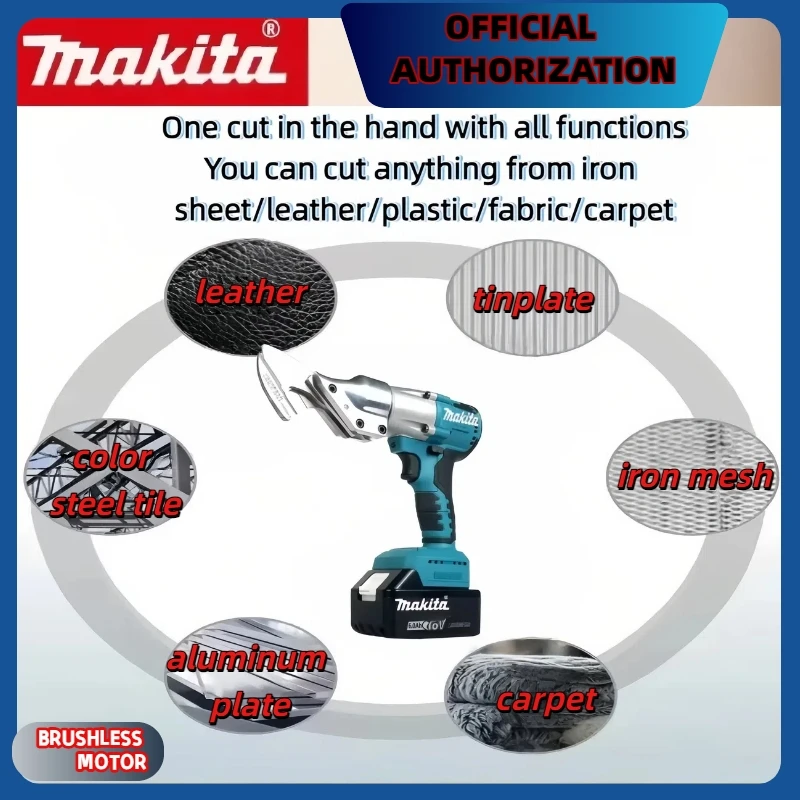 wholesale Máquina de tijeras de hierro inalámbrica eléctrica Makita Herramientas de corte de metal profesionales Cortador de cizalla de hoja recargable 18 V
