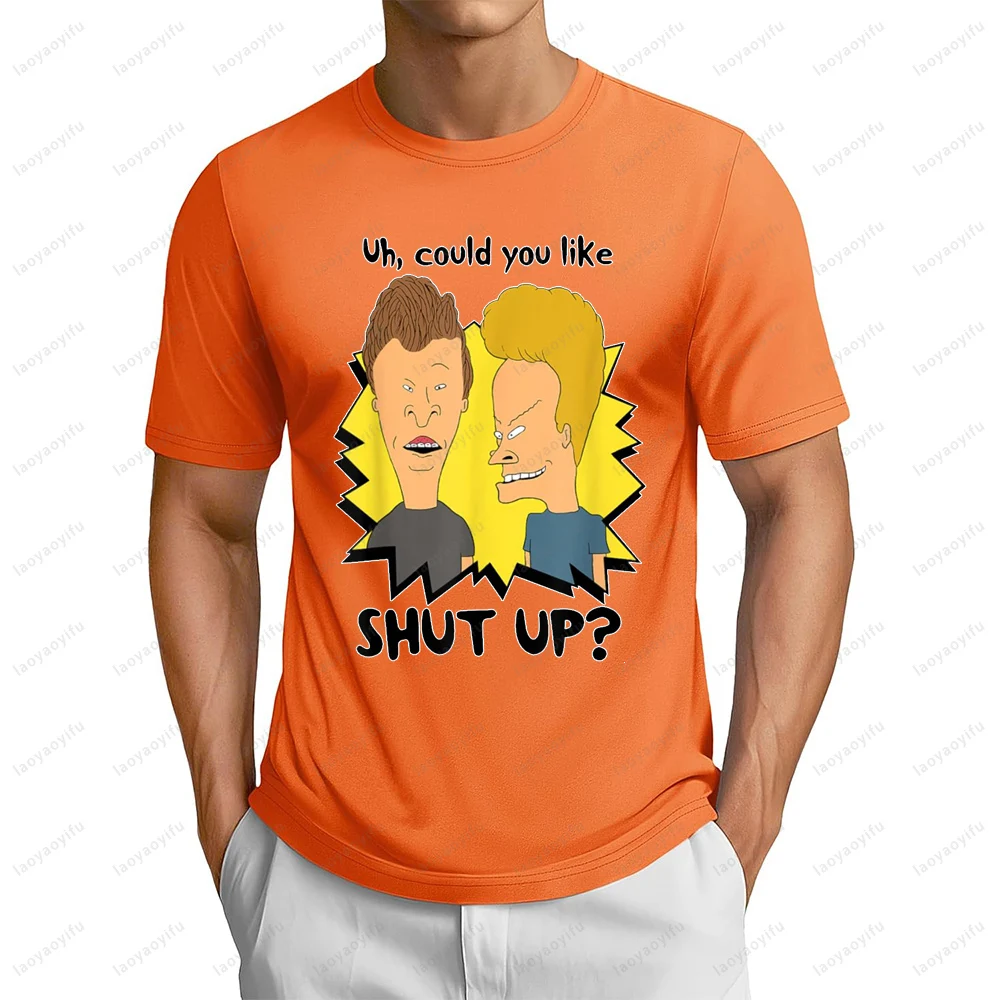 تي شيرت Beavis and بعقب برأس تي شيرت غير رسمي فضفاض Harajuku ملابس الشارع الشهير صيفي بأكمام قصيرة تي شيرت رجالي للتنفس الهيب هوب تي شيرت نسائي