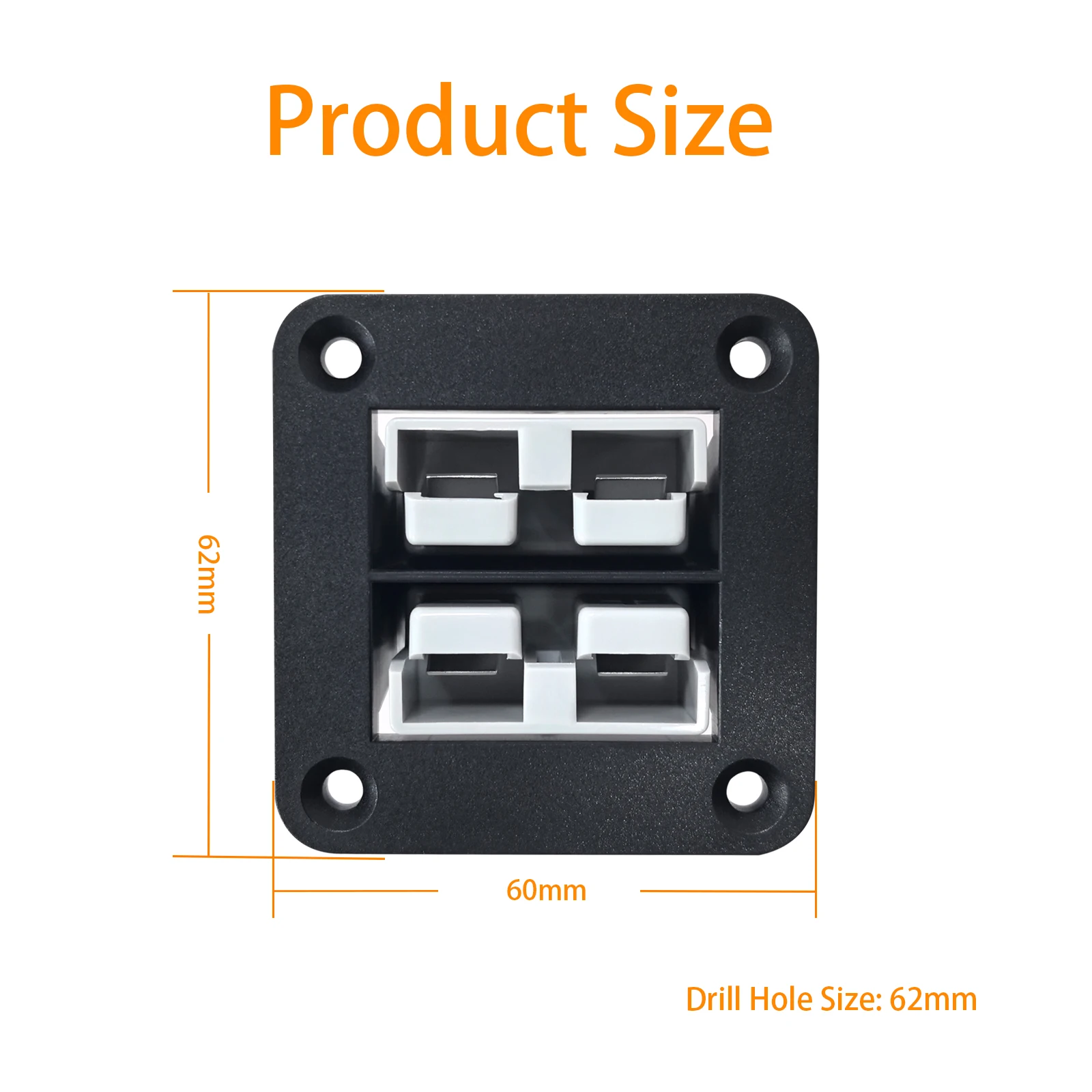Power Plug for Dual Anderson Plug Flush Mount Panel 50A Battery Power Connector Golf Cart Forklifts Caravans Charging Tool Kit view 4