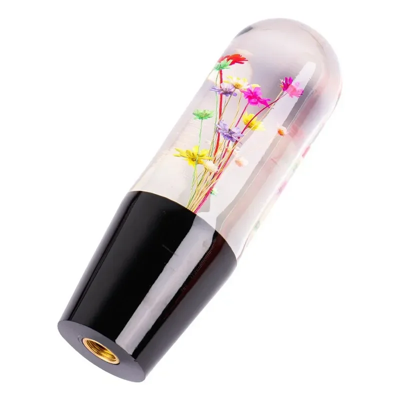 for Car Modification Crystal Flower Gear Knob Acrylic Shift Lever Head Wave Stick Gear Handle Accessories