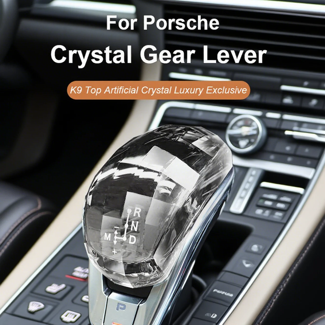 

For Porsche Panamera 971 Sport Turismo 2017-2023 Luxury Crystal Shift Knob Shifter Gear Cover Lever Stick Head Decorative Replac