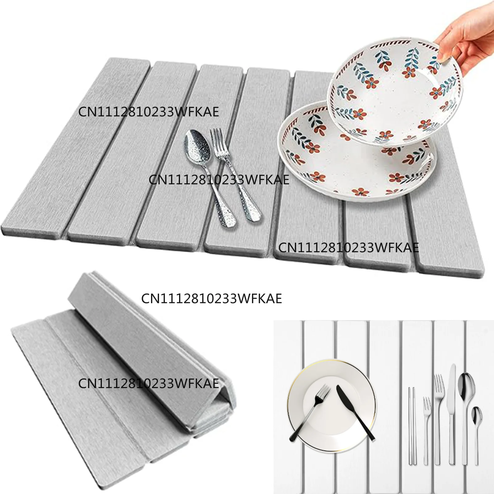 Kitchen Drying Mat Foldable Stone Dish Absorbent Drying Mat Nonslip Drying Pad Coffee Dish Drainer Mat Stone Kitchen Accessories