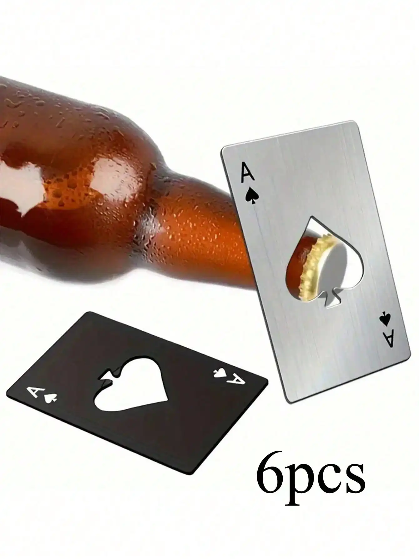 1/4pcs Spades A Heart Portable Stainless Steel Bottle Opener,  Wedding Party, Groomsmen Bridesmaids Gifts, Party Favors, Suitable For Opening Beverage Bottle Caps, Glass Bottles Drinks, Etc., One-Piece Design Is Easy To Clean,