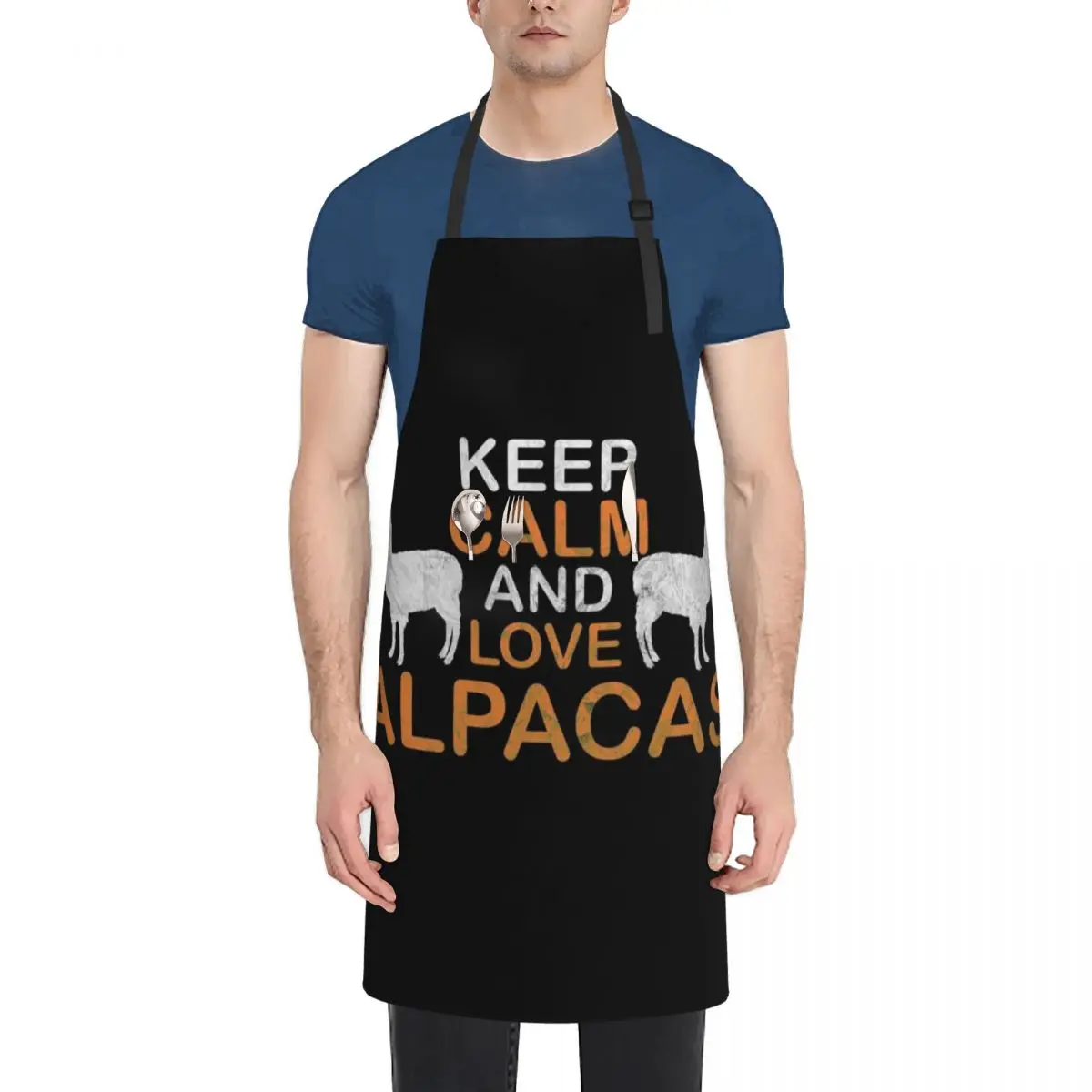 

Keep Calm And Love Alpacas Cool Llama Gift Apron christmas decoration For Man Kitchen For Men Apron