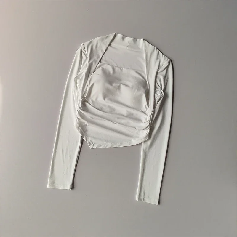 ปลอมสองชิ้นโยคะแขนยาวหนึ่งชิ้นถ้วยสลิมฟิตกีฬาเสื้อยืดวิ่งระบายอากาศแห้งเร็วออกกําลังกายด้านบนลดน้ําหนัก