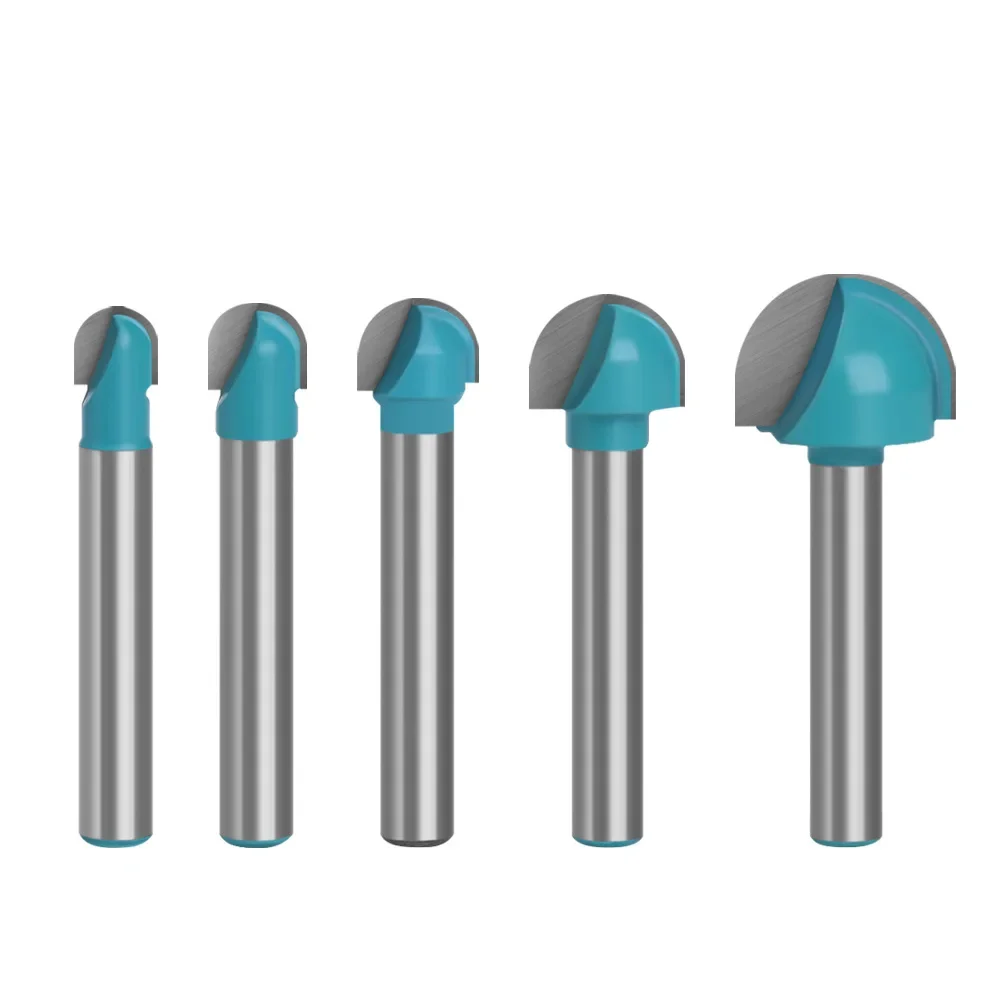 6mm Shank Ball Nose End Mill Semi-circular Milling Cutter Round Bottom Cove CNC Bit Carving Machine Woodworking Router Bit