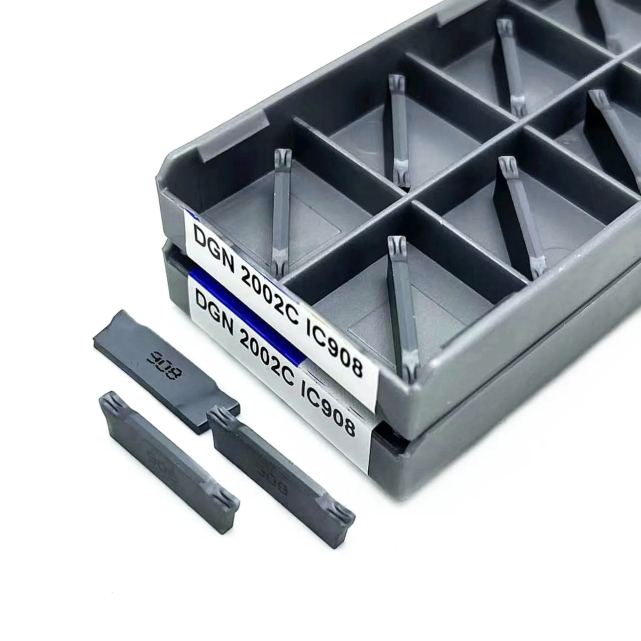 10 buah alat Grooving kualitas tinggi DGN2002C IC908 2002J IC908 sisipan karbida semen CNC grooving DGN 2002J untuk alat pemotong