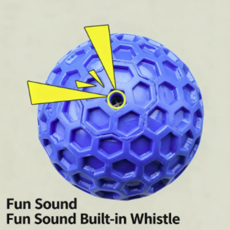 Durable Rubber Dog Chew Ball Toy for Aggressive Chewers, Indestructible Bounce Ball for Pet Teeth Cleaning & Training Fun