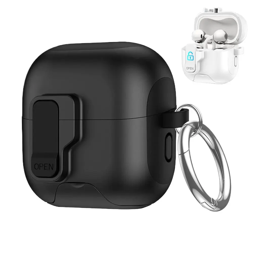 Solid Color for Huawei FreeClip 2 Earphone Case Transparent Shockproof Earclip Cover, Carabiner Hook Accessories Earphone Cover