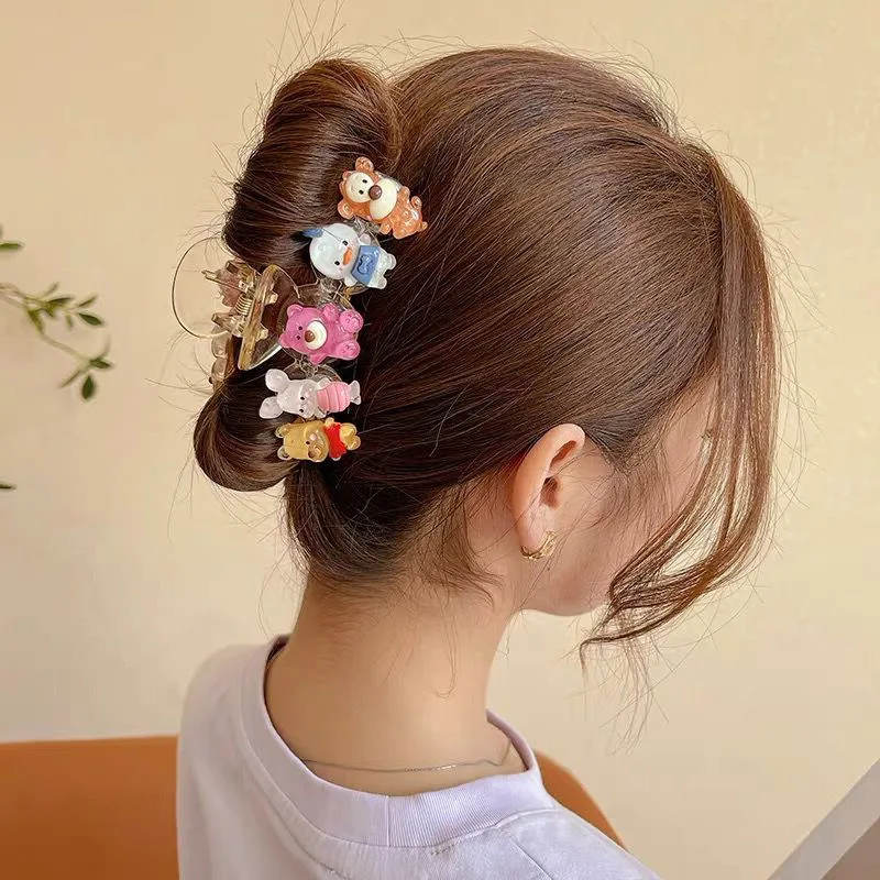 Sanrio Hair Grips For Women Cartoon Anime Lotso Hairpins Girl Strawberry Bear Hair Claws Kids Shark Hairclips Friends Party Gift