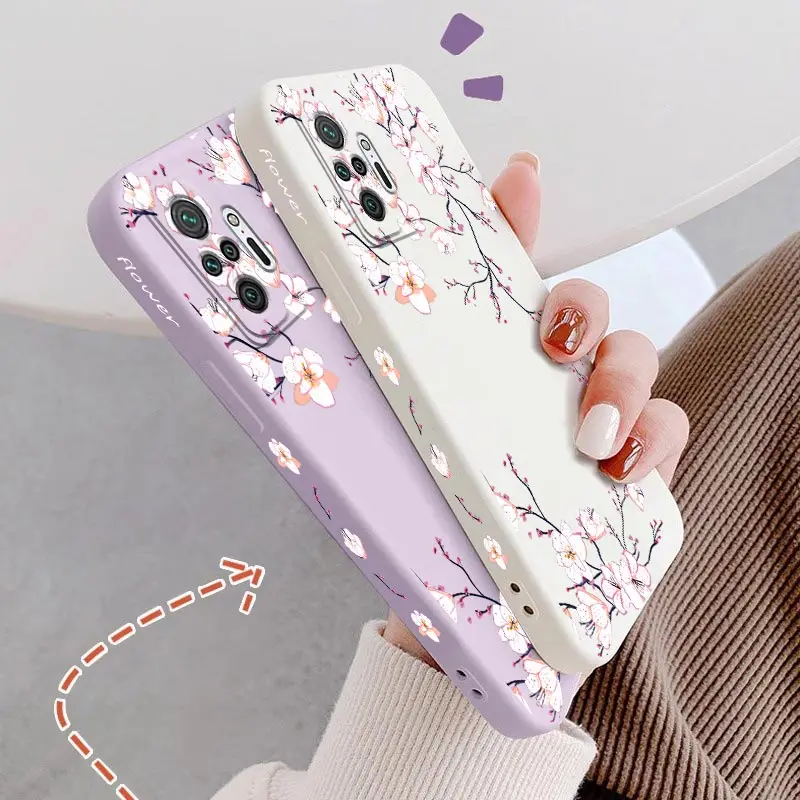 Note 10Pro Bright Orchid Silicone Phone Case For Xiaomi Redmi Note 10 10S 10T 10Pro 11S 11Pro 12S 12 9T 9 11EPro 12Pro Cover