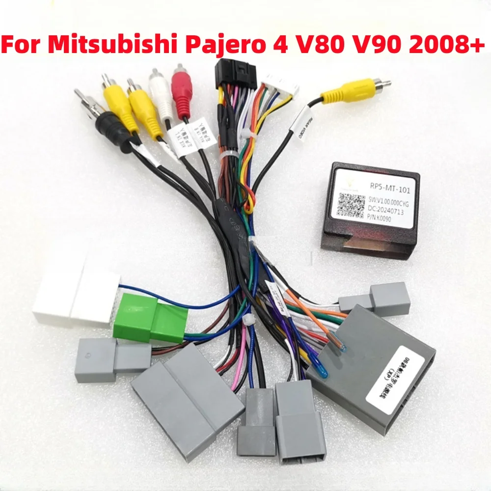 Simple Canbus Box RP5-MT-101 For Mitsubishi PAJERO Montero V80 2008 Android 2 Din GPS Car Radio 16Pin Wiring Harness Power Cable