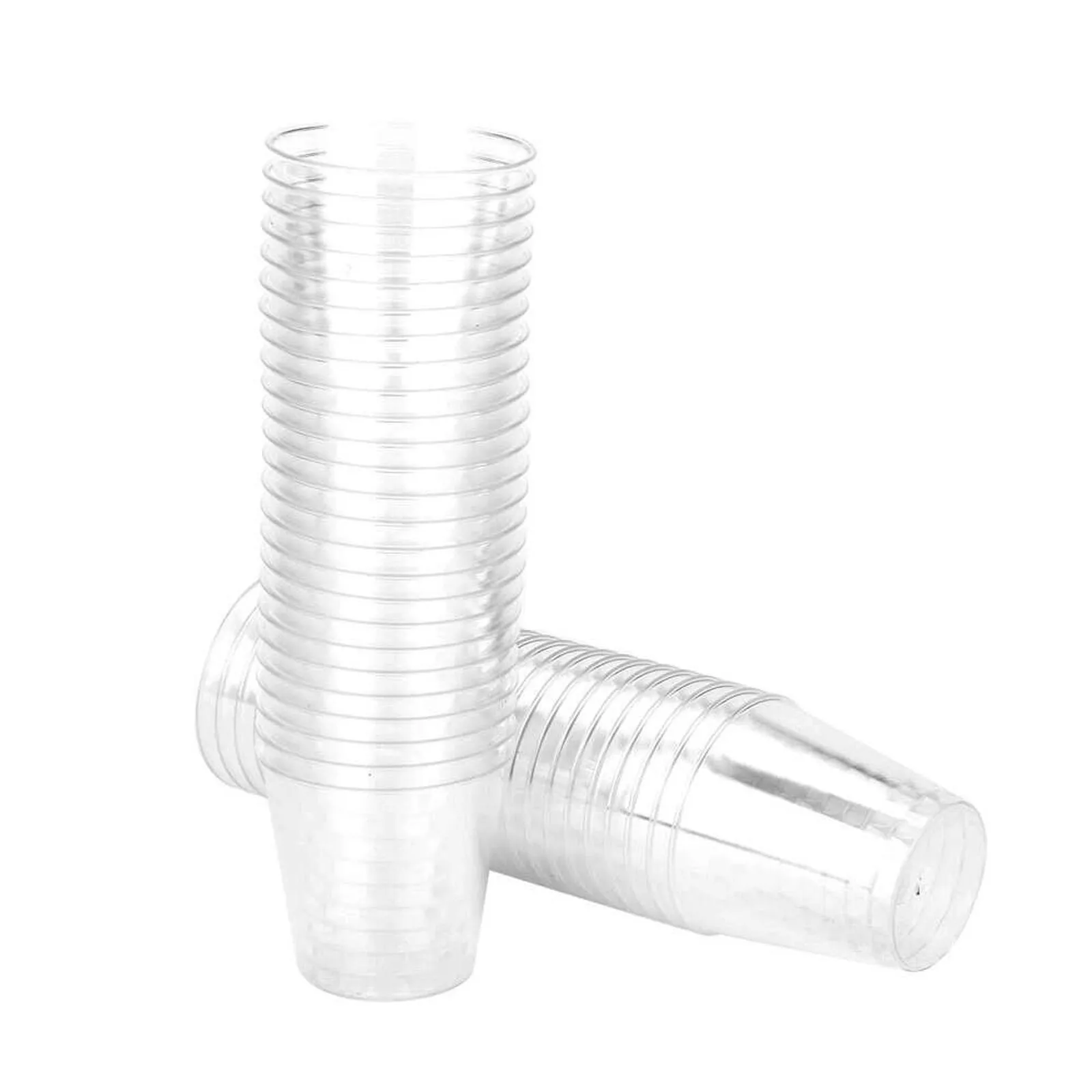 50pcs 30ml Hard Plastic Cups Tasting Cups for Kitchen Clear Disposable Party Shot Glasses Jelly Cups Tumblers Birthday Party