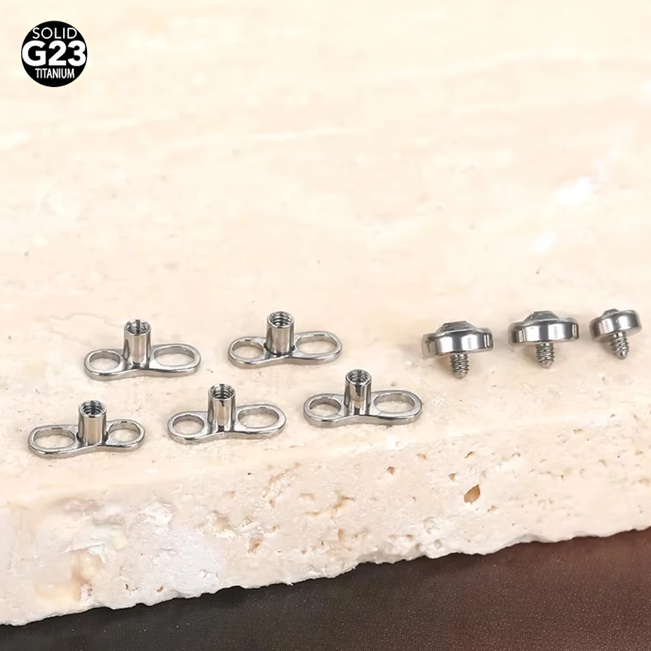 1Pc/5Pcs Titanium Micro Dermal Piercings Set Dermal Anchor Base & Top Skinner Diver Dermal Top Base Piercings Body Jewelry 14G