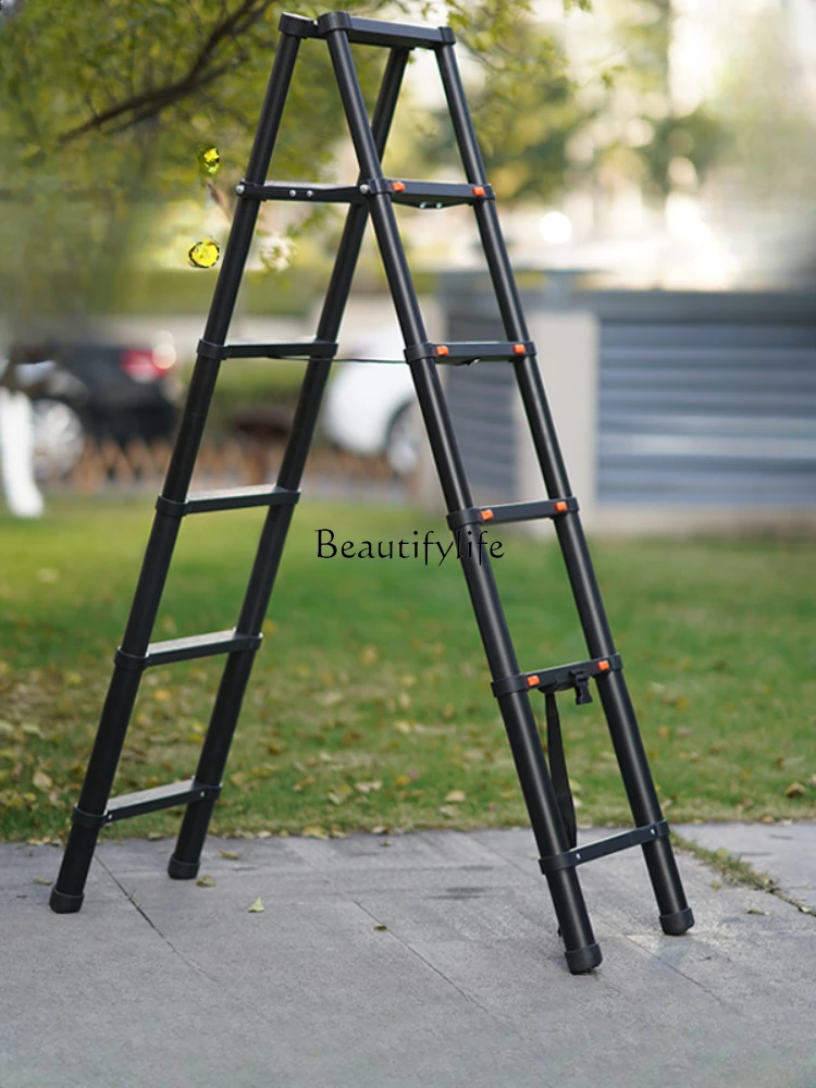 Aluminum Alloy Ladder Multi-Functional Elevator Walking Herringbone Decoration Retractable Mobile Ladder