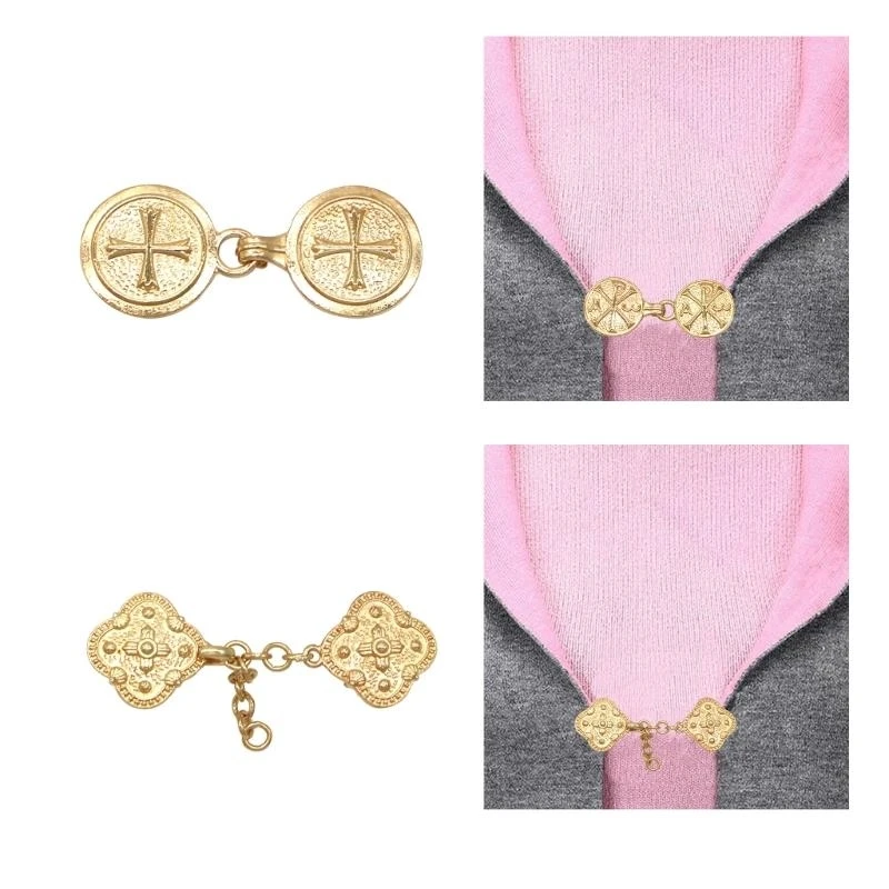 

R1WE Vintage Cardigan Clips Женские блух -блузовые сплавовые сплаво