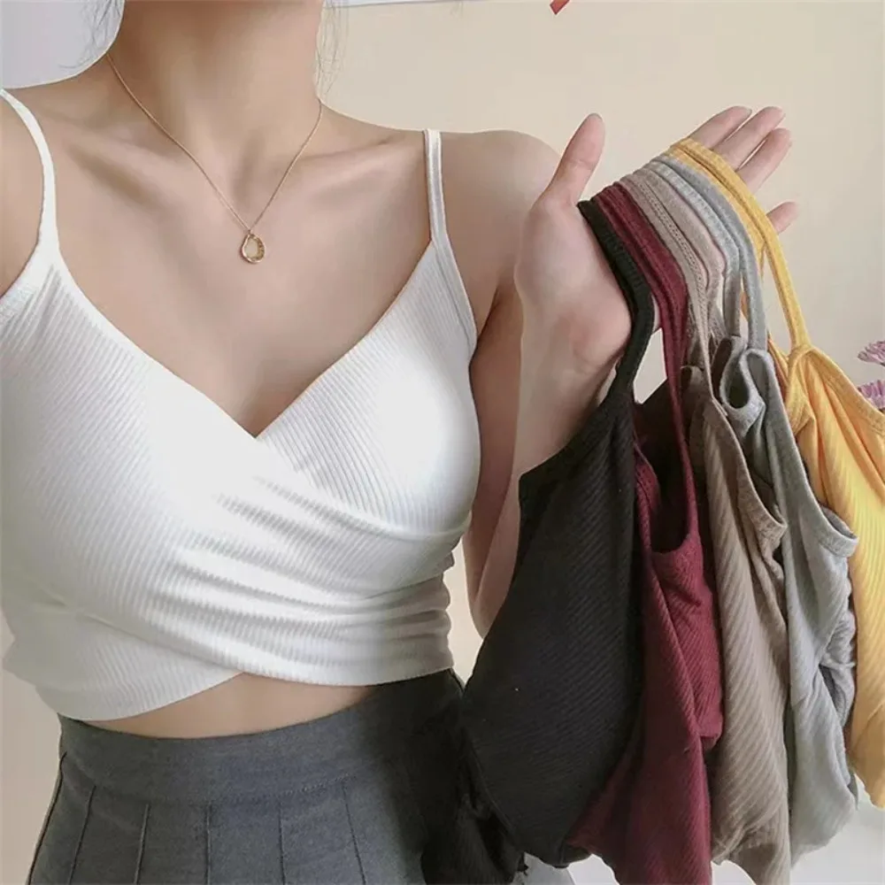 

Fashion Polyester Women Summer Tanks Soft Breathable Sleeveless Suspender Elasticity Street Tanks Tops