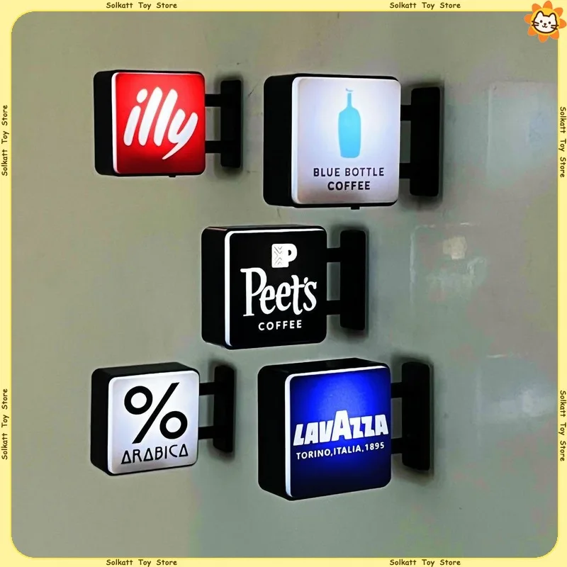 العالم مقهى لافتات مغناطيس الثلاجة صندوق مضيء ساكي متجر النبيذ ديكور المنزل Peets Illy Arabica عرض الشعار المجلس #1