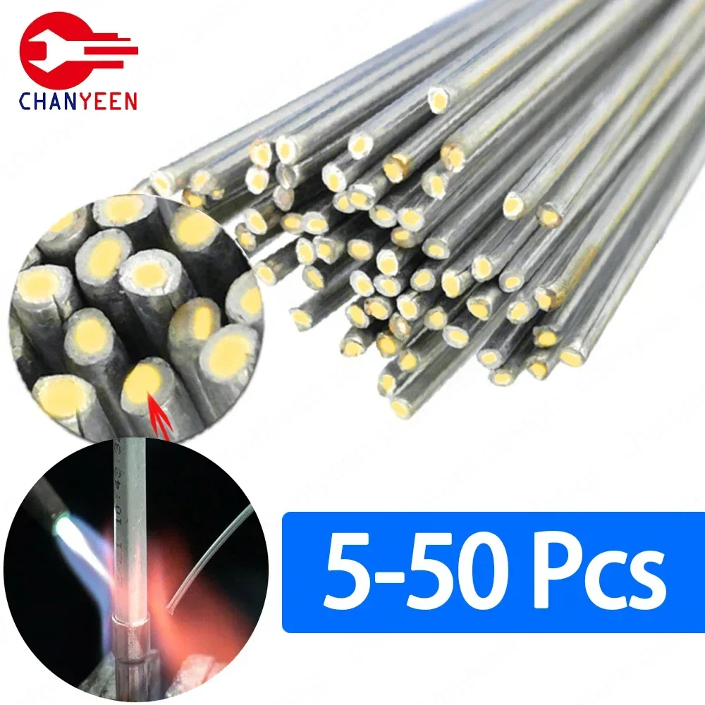 5-50Pcs Keine Notwendigkeit Solder Pulver Aluminium Schweißen Stange Löten Niedrigen Temperatur Aluminium Zinn Solder draht Löten stange Tool Kit